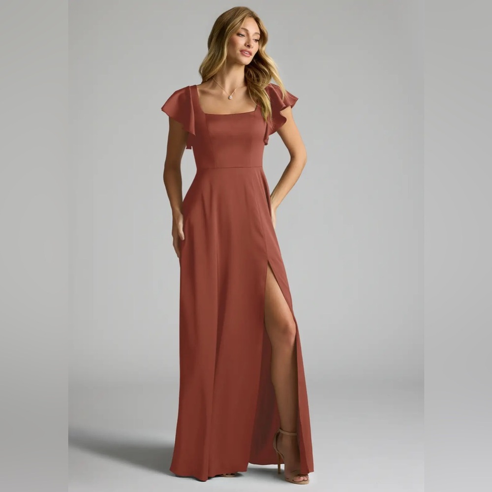 AZAZIE • Elegant Rust Maxi Dress